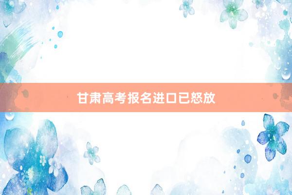 甘肃高考报名进口已怒放