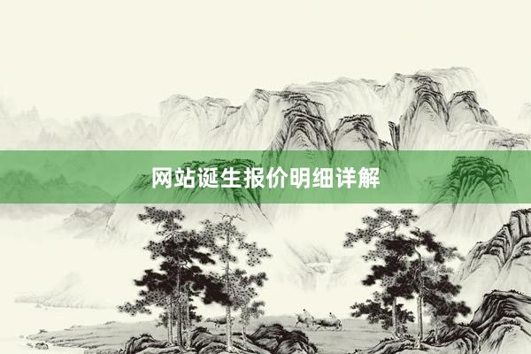 网站诞生报价明细详解