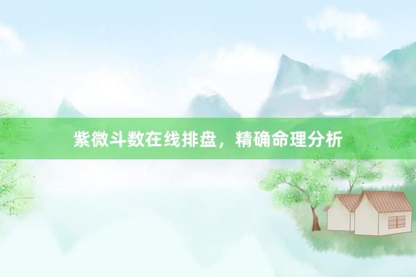 紫微斗数在线排盘，精确命理分析